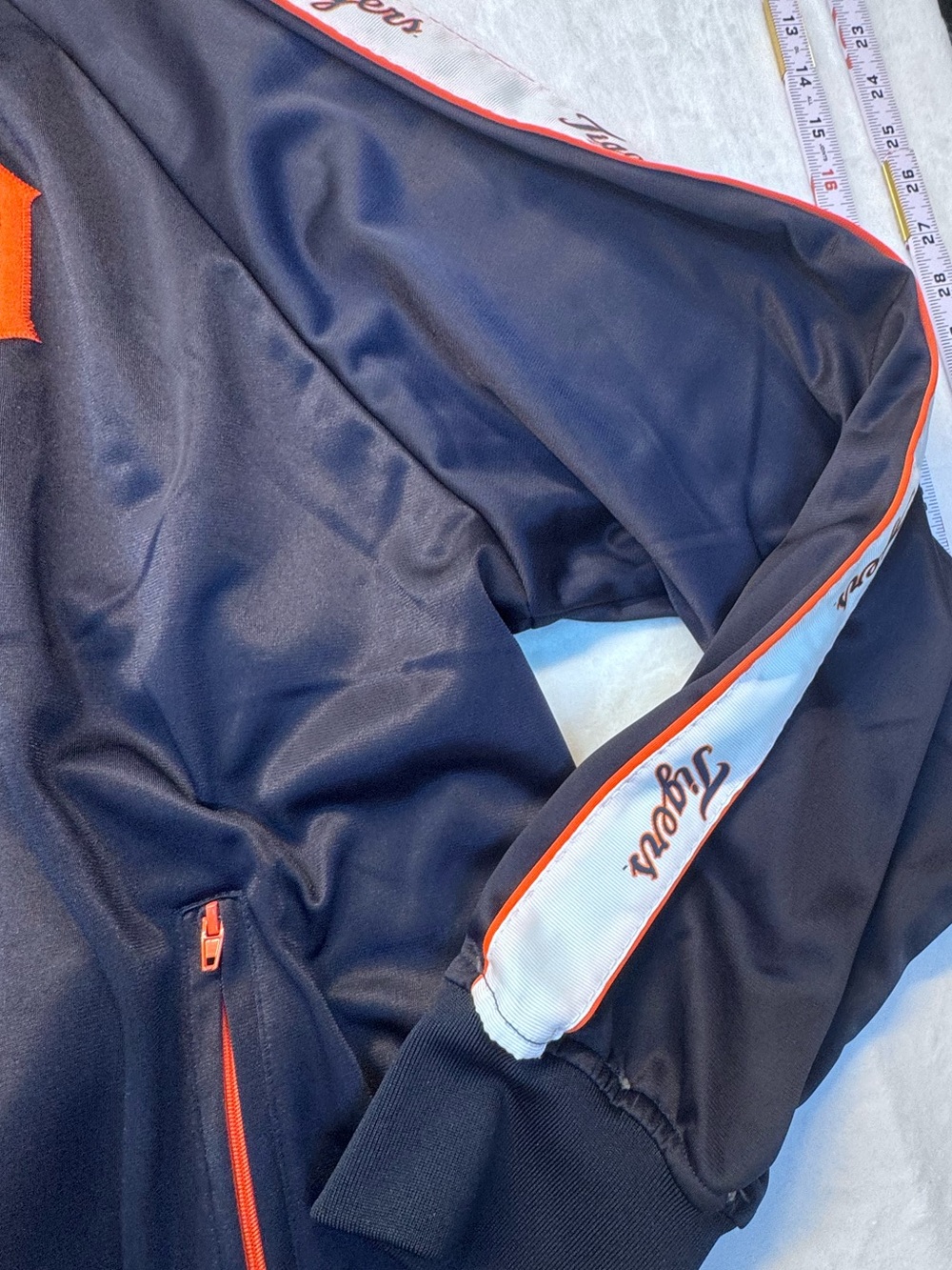 MLB Detroit Tigers Full Zip Track Jacket Navy Orange Men’s 4XL Vintage Style - Picture 3 of 8